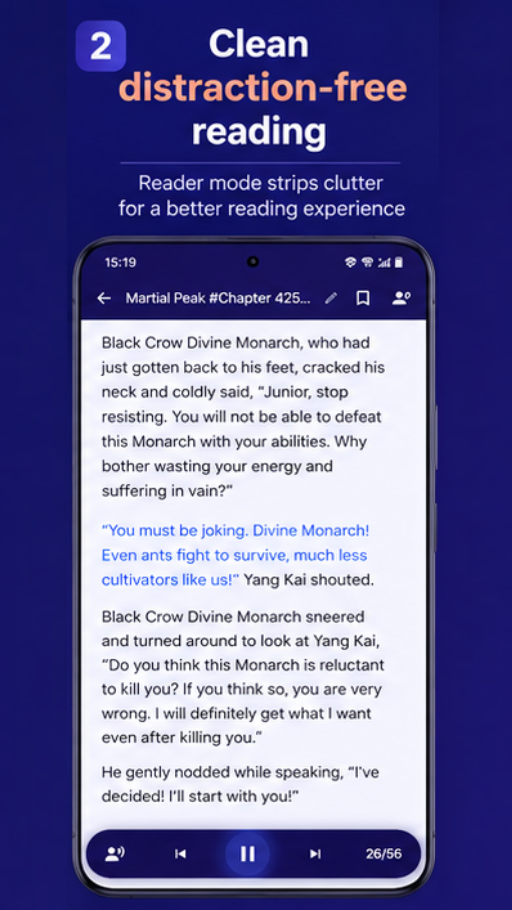Clean reader mode